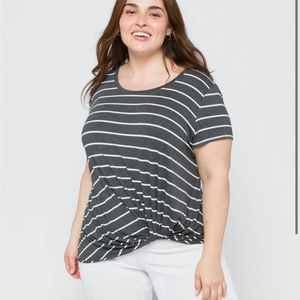 NINE BRITTON Levie Knot Front Knit Tee